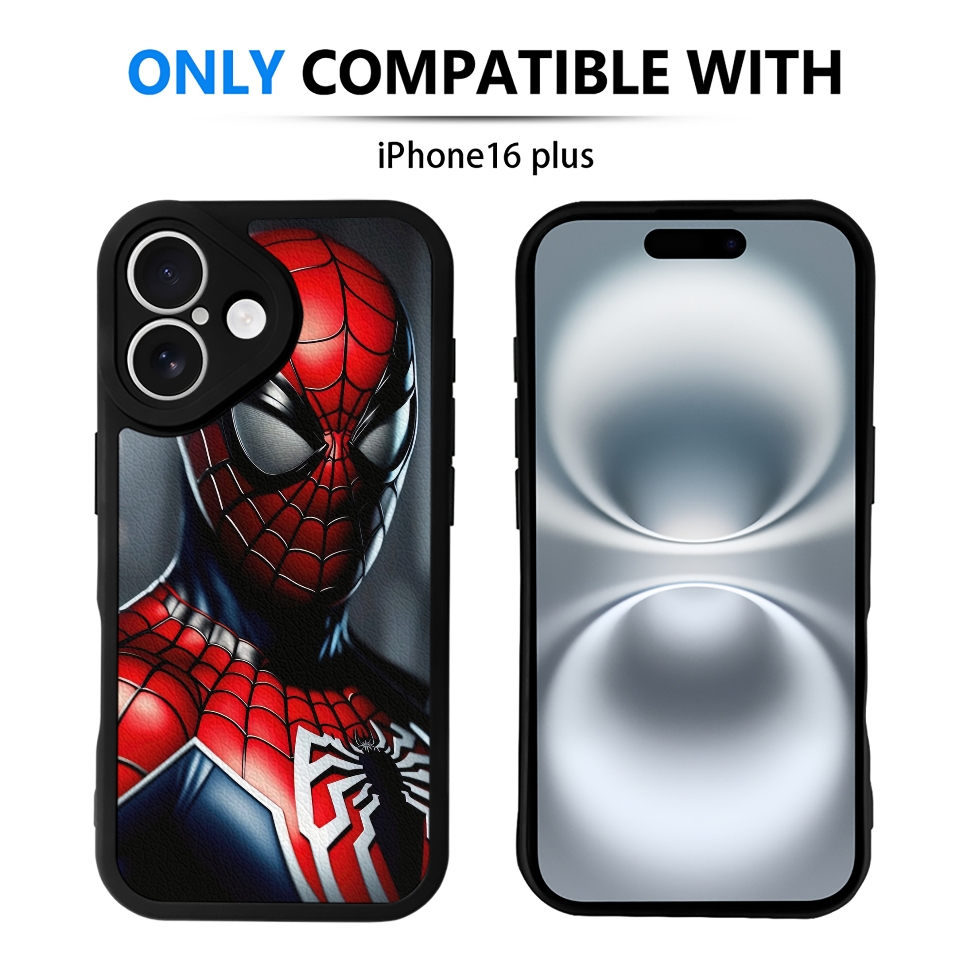 Spider Man スパイダーマン 【iPhone 16シリーズ対応】シリコンスマホケース（レザー調） 材質：シリコン